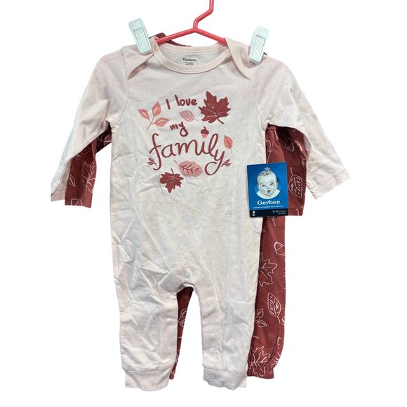 NWT Fall Themed LS Onesies - Gerber - 6-9mo - Picture 1 of 4